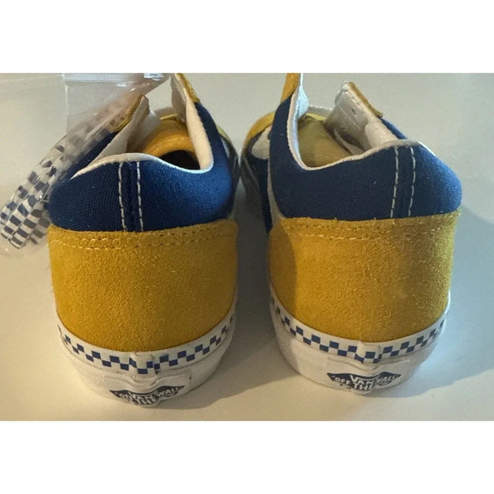Vans off the wall Kids shoes Sneakers size 3.0 Blue Yellow White 721356‎
